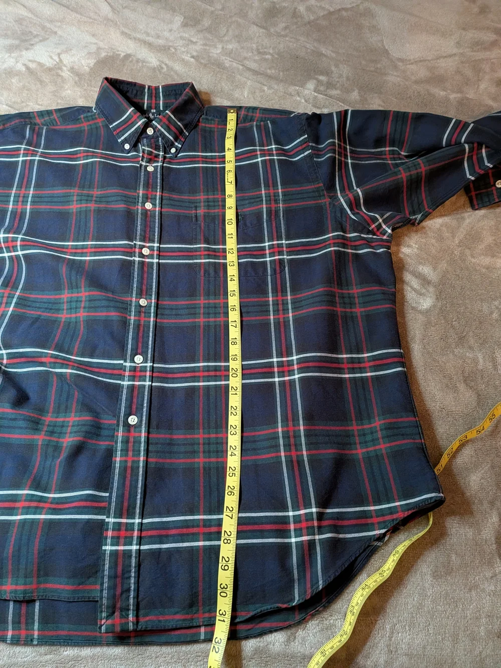 Ralph Lauren Big Shirt Plaid Tartan Cotton Button Down Shirt XL
